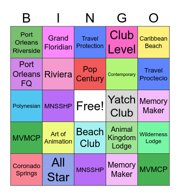 August Bingo Card