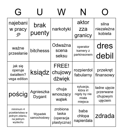 Papryk Vegeta Bingo Card