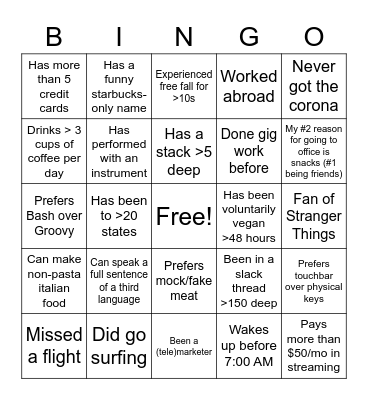Bingo Bingo Bingo Card