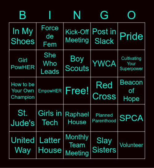 EmpowHER Bingo Card