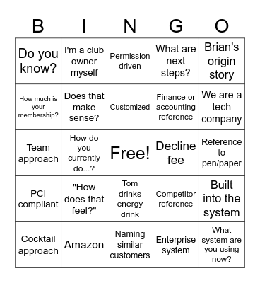 Demo Bingo Card