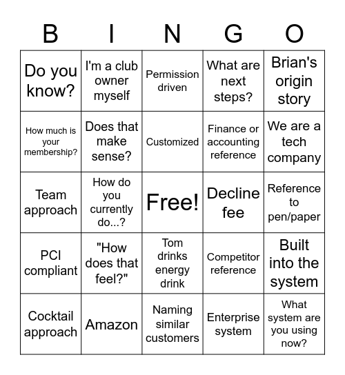 Demo Bingo Card