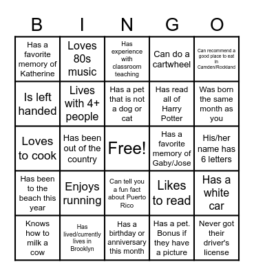 FIND SOMEONE WHO? Bingo Card