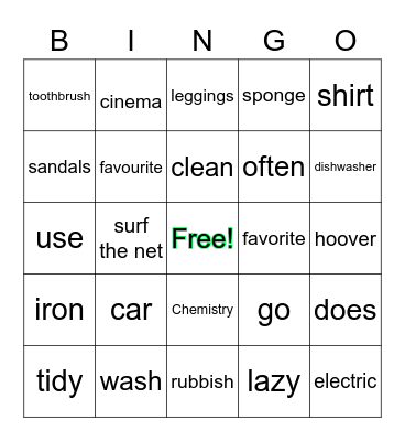 FB2: Module 1 Review Bingo Card