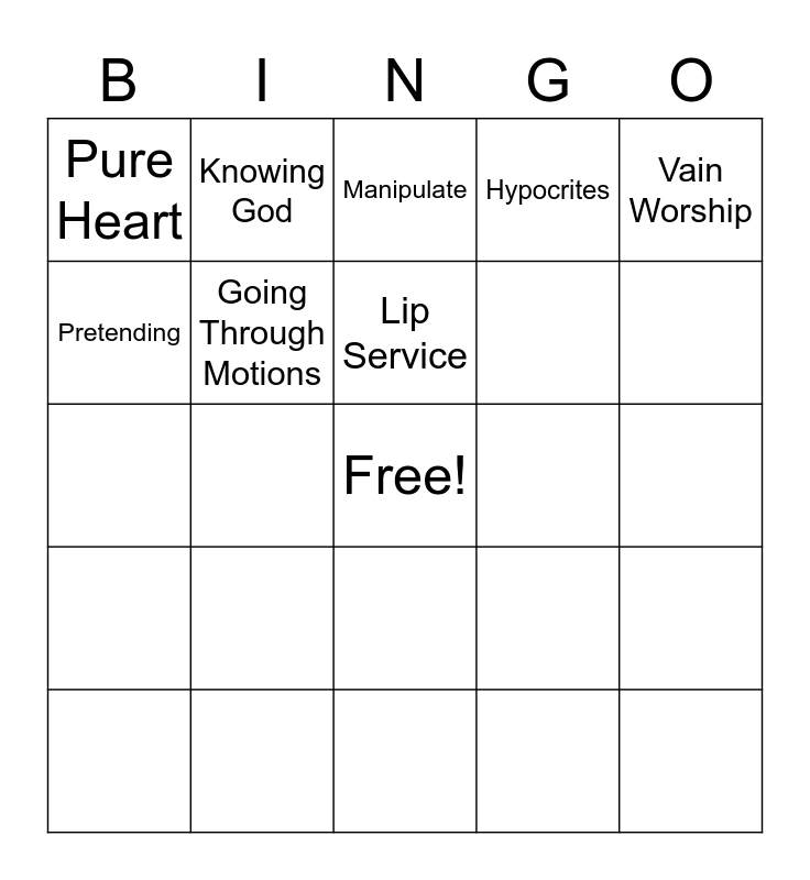 Team 3 Transformation Bingo Card