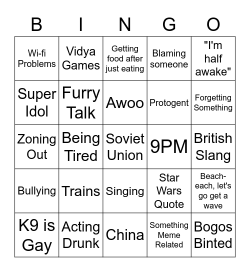 NEBULA Bingo Card