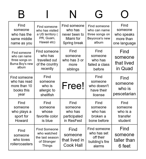 Bingo Card