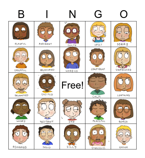 Feelings Bingo Card