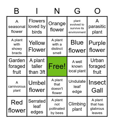 Black Botanists Week Bingo! Bingo Card