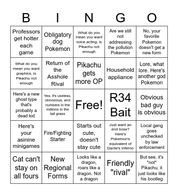 Pokemon BS Bingo Card
