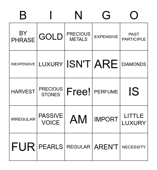 Level 3 Chapter 7 Bingo Card