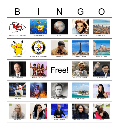 Bingo Trivia!  Bingo Card