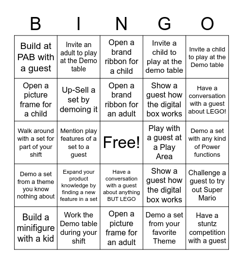 Demo Bingo Card