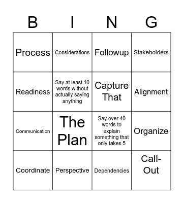 Program Bingo Card