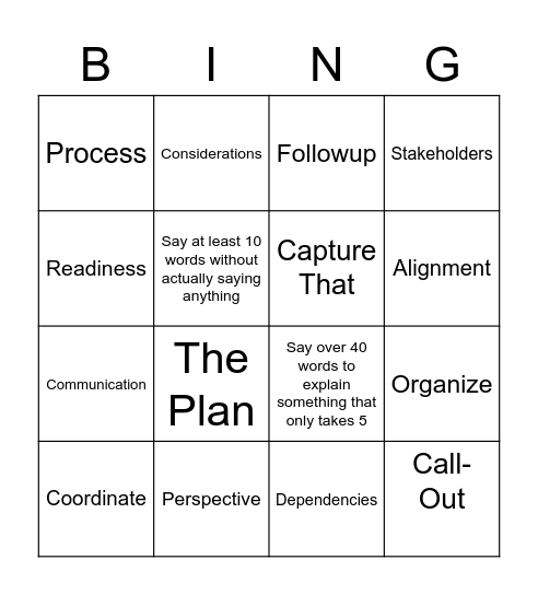 Program Bingo Card