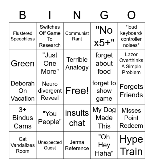 Chat Bingo Card