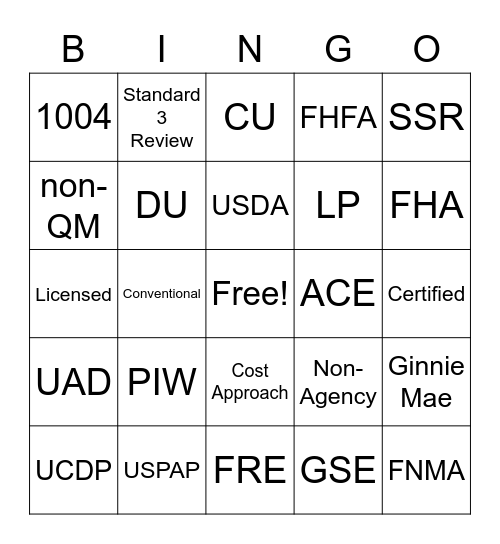 LINGO BINGO Card