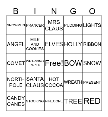 CHRISTMAS IN OCTOBER Bingo Card