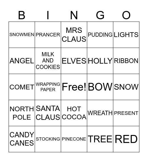 CHRISTMAS IN OCTOBER Bingo Card