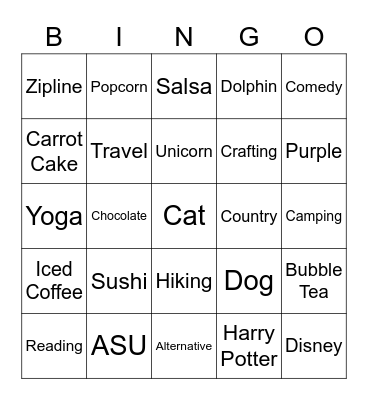 CGF Student Services Team Bingo Card