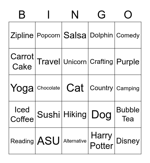 CGF Student Services Team Bingo Card