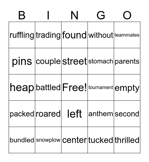 Brady Brady Bingo Card