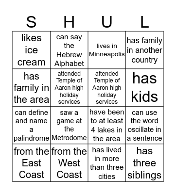 Find someone who... Bingo Card