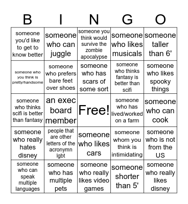 Spectrum Icebreaker Bingo Card