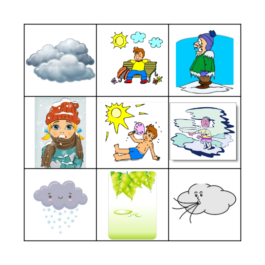 Weather Bingo Card
