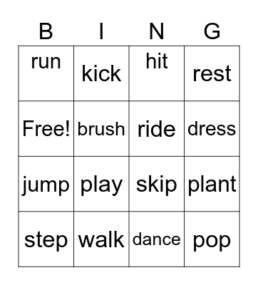 Base Words Bingo Card