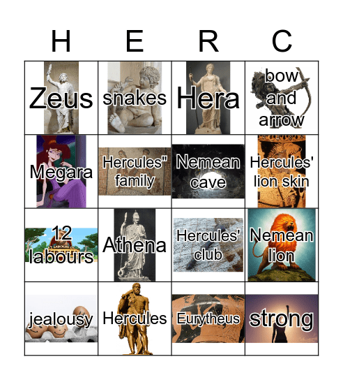 hercules Bingo Card