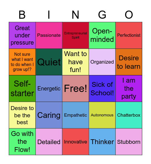 Tell us about yourself! Bingo Card