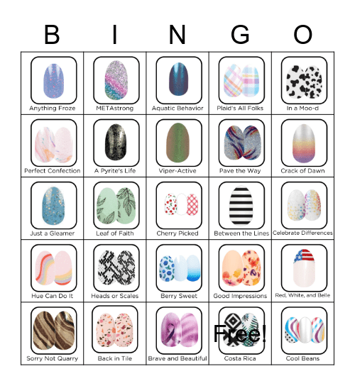 Melissa's Manicures 2nd Color-versary Bingo Card
