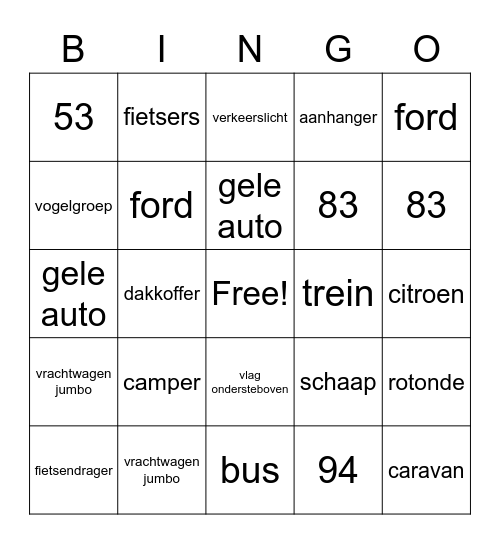 autobingo Card