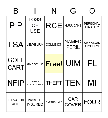 CSR Bingo Card