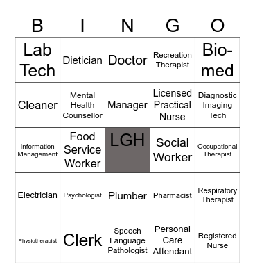 LabQuest BINGO Card