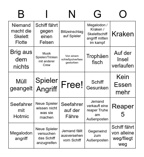 Sea of Thieves Bingo [DE/GER] Bingo Card