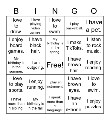 Advisory Bingo Card