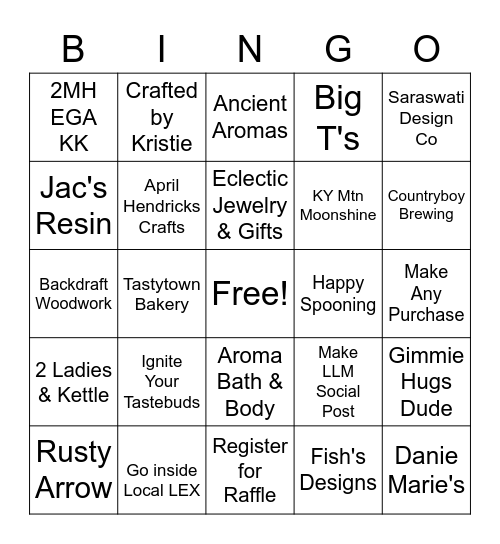 Local LEX August Block Party Bingo Card