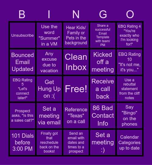 Dept G - EBQ Bingo 2022 Bingo Card