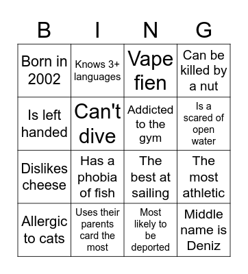 Cheshme Bingo Card