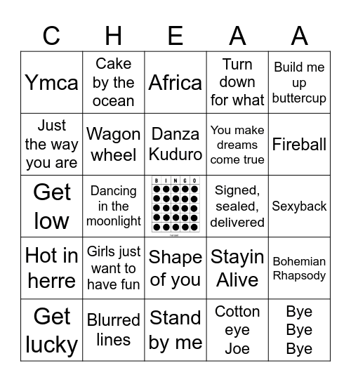 DJ most requested part 2 Bingo Card