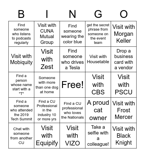 NETWORKING BINGO Card