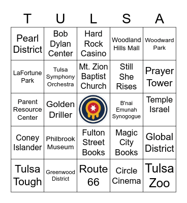 TULSA Bingo Card