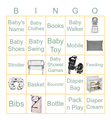 Jen's Baby Bingo Card
