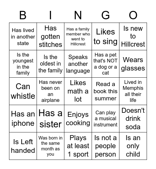 Find Someone Who... Bingo Card