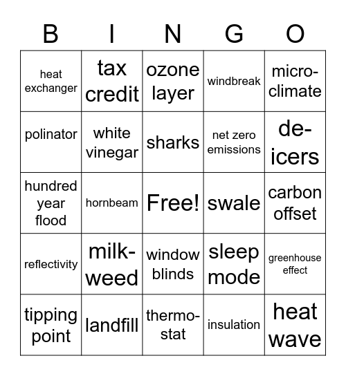 7th Principle Bingo Card