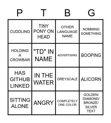 PONYTOWN BINGO Card