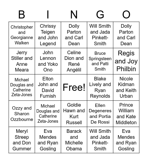 Courtney's Bridal Shower Bingo Card