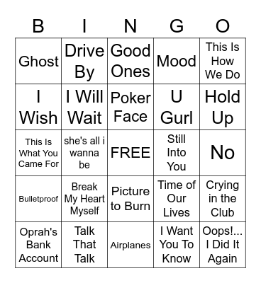 Pop Mix #1 Bingo Card